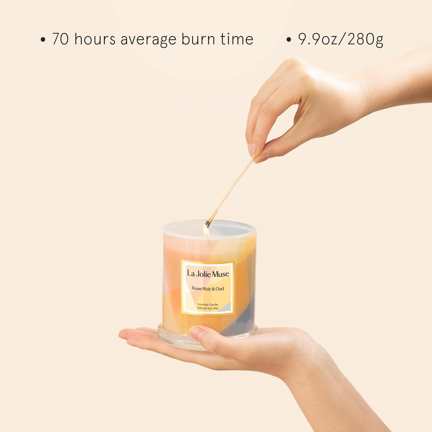 Bougie parfumée pour une décoration élégante, créant une ambiance chaleureuse – Image 2