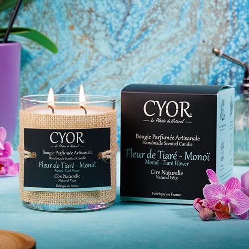 Bougie parfumée pour une décoration élégante, créant une ambiance chaleureuse