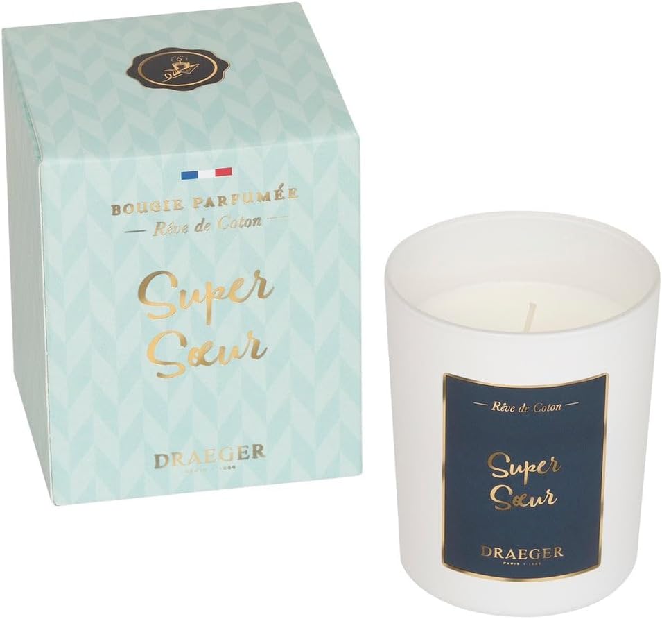 Bougie parfumée pour une ambiance chaleureuse, idéale pour la détente et les soirées cocooning