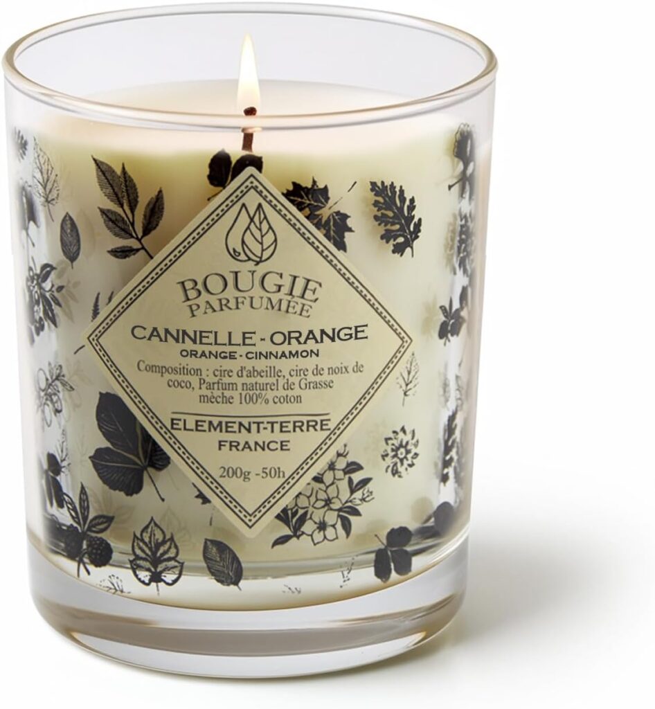 Bougie parfumée pour la décoration intérieure, créant une ambiance chaleureuse et apaisante