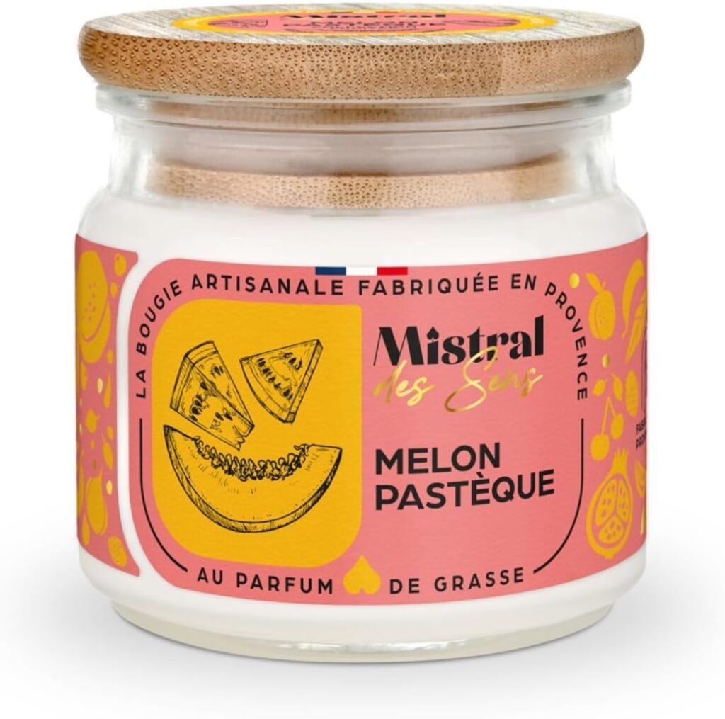 Bougie parfumée pour une décoration élégante, créant une ambiance chaleureuse
