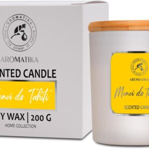 Bougie parfumée pour une ambiance chaleureuse, idéale en décoration ou en cadeau