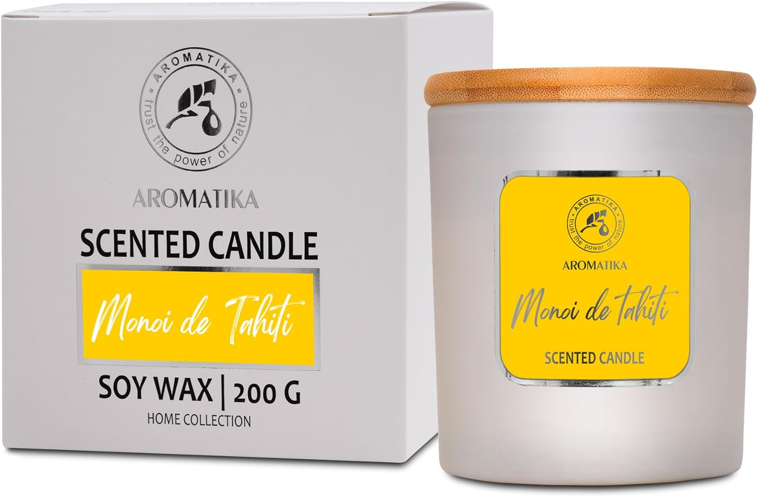 Bougie parfumée pour une ambiance chaleureuse, idéale en décoration ou en cadeau