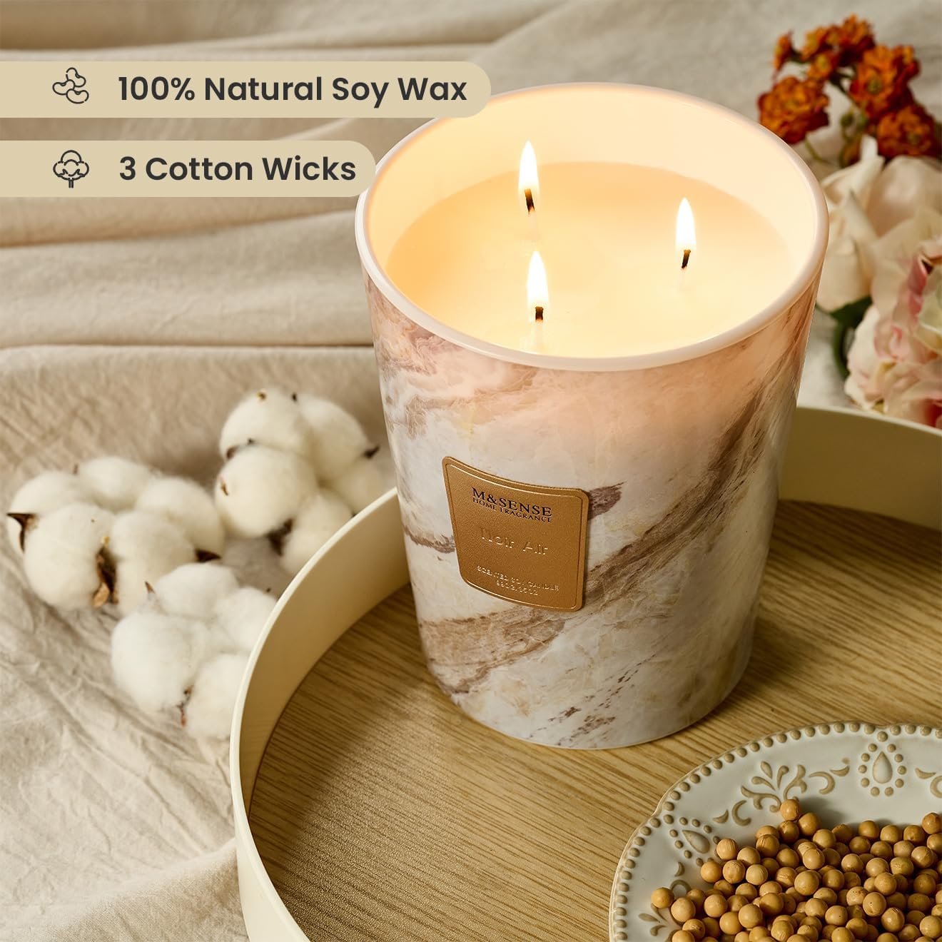 Bougie parfumée pour une décoration élégante, apportant une ambiance chaleureuse – Image 2