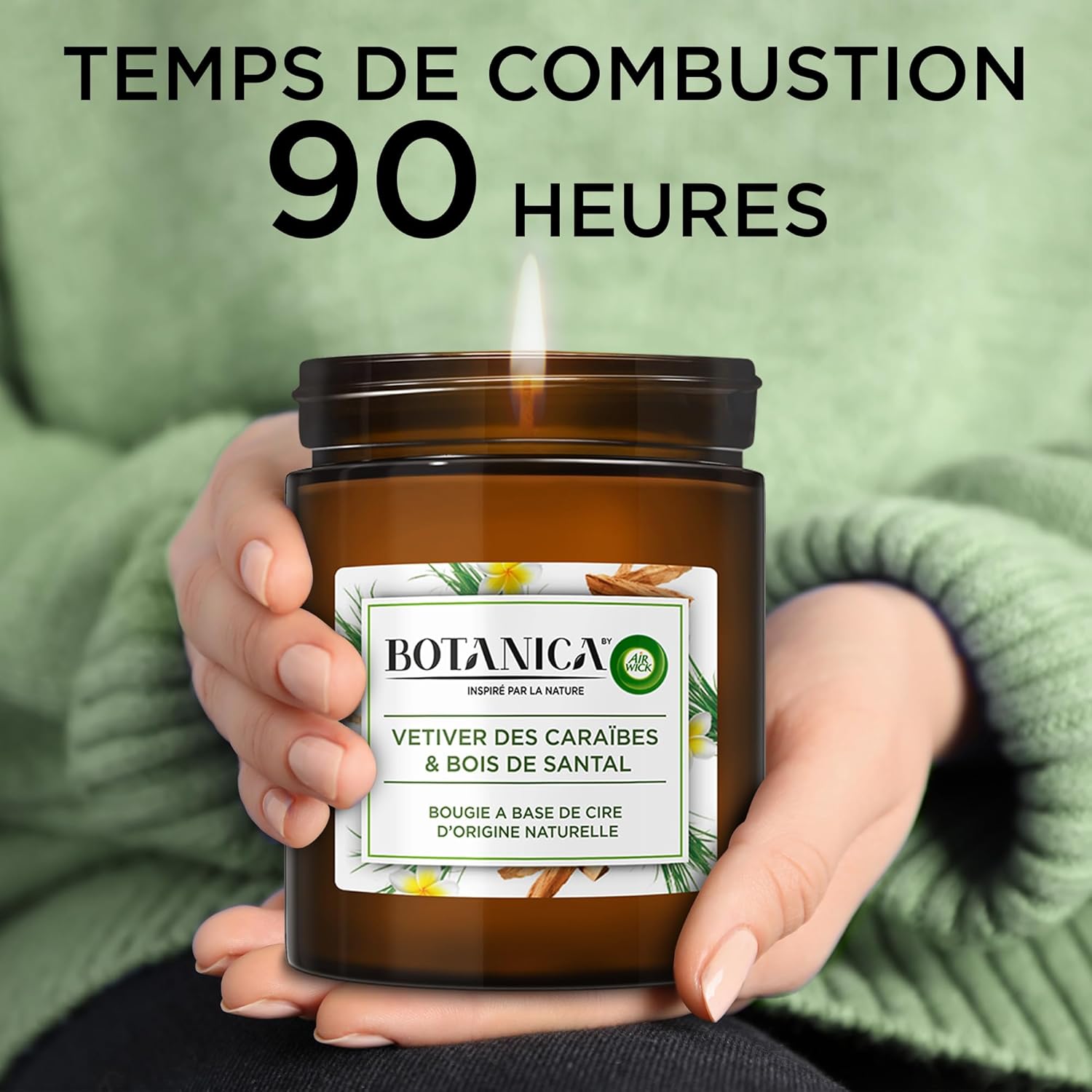 Bougie parfumée pour une décoration élégante, créant une ambiance chaleureuse – Image 3