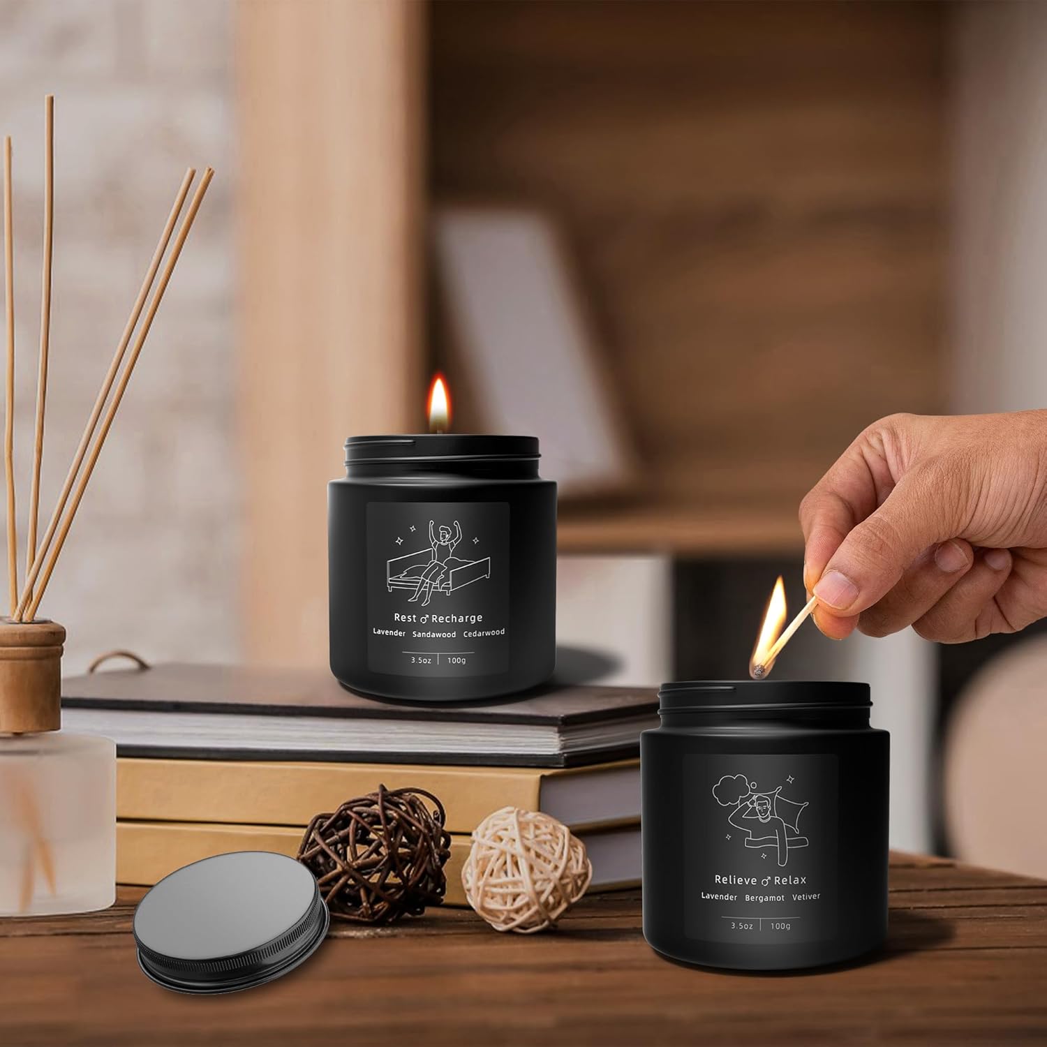 Bougie parfumée pour une décoration élégante, créant une ambiance chaleureuse – Image 2