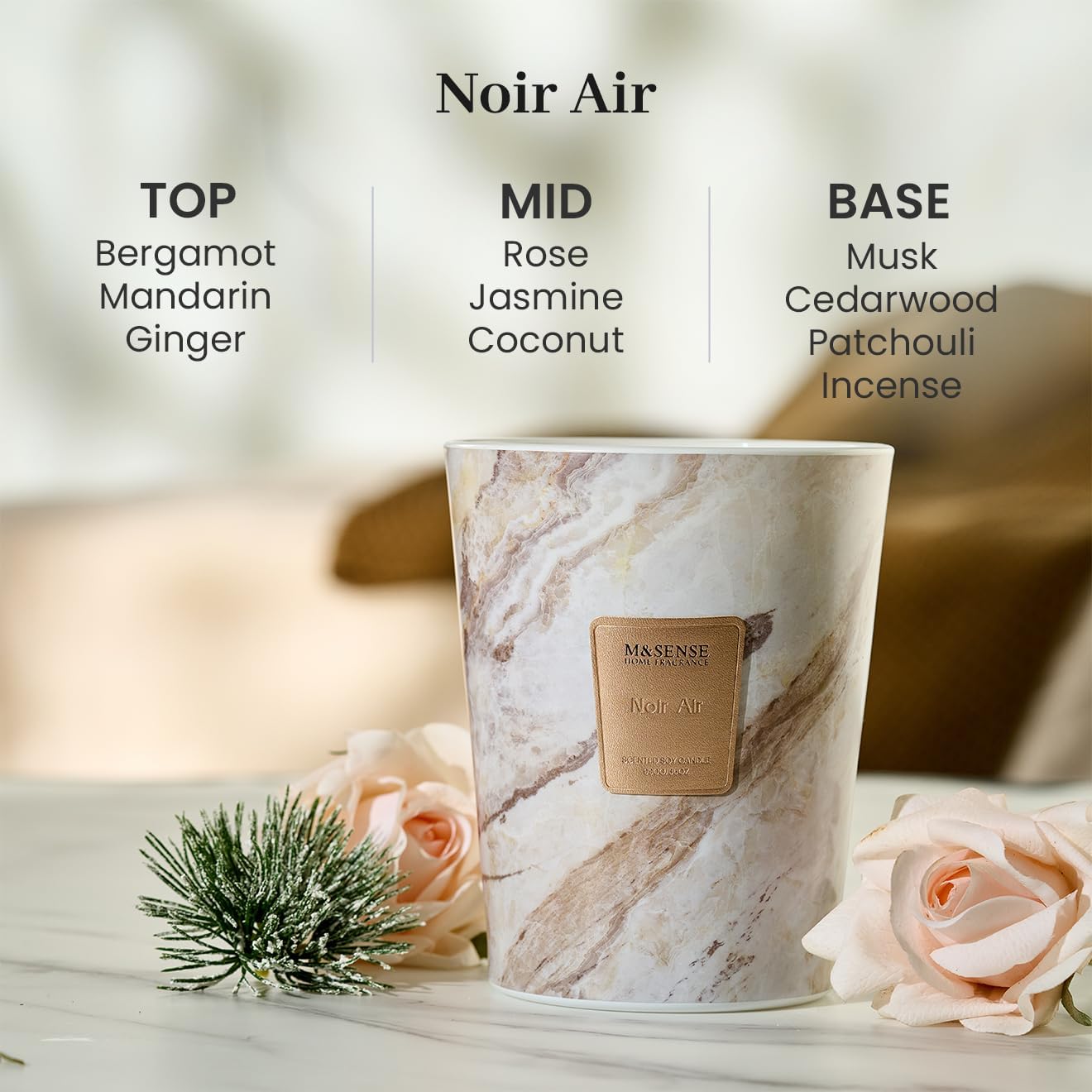 Bougie parfumée pour une décoration élégante, apportant une ambiance chaleureuse – Image 3