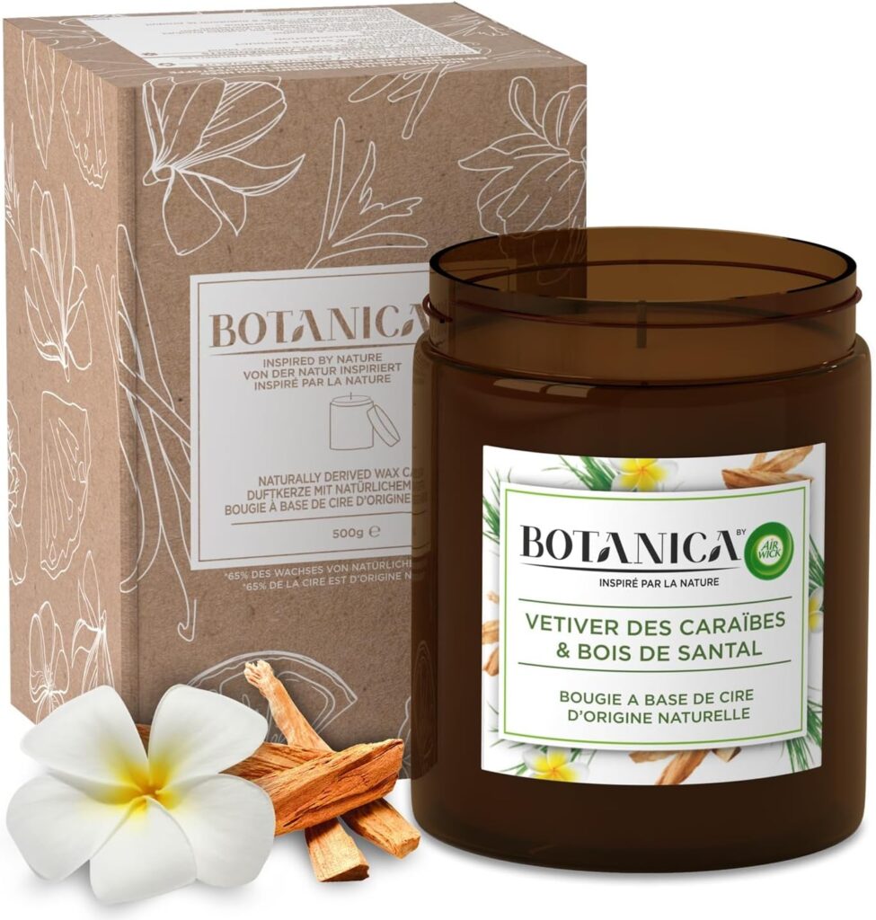 Bougie parfumée pour une décoration élégante, créant une ambiance chaleureuse