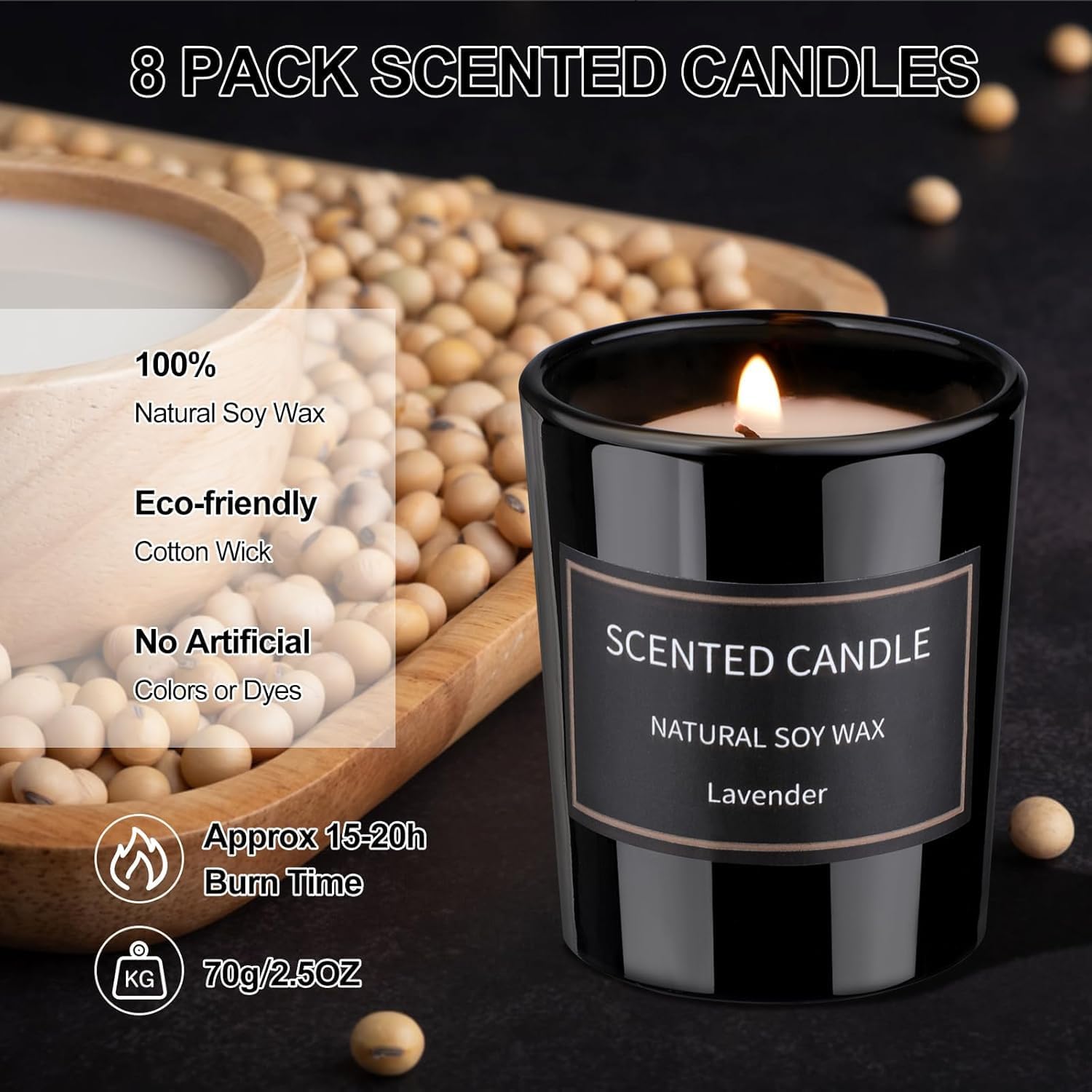 Bougie parfumée pour une ambiance chaleureuse en décoration intérieure – Image 2