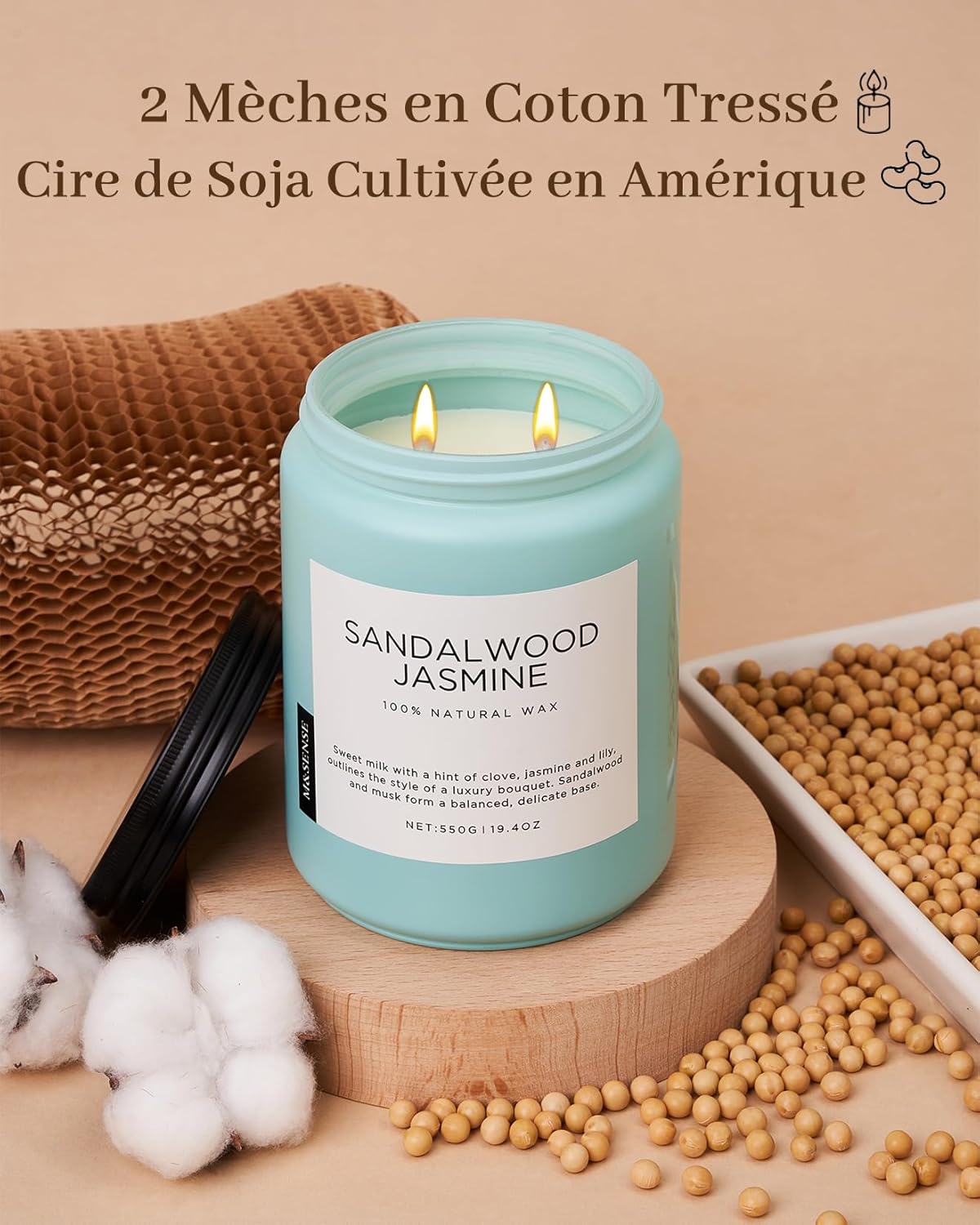 Bougie parfumée pour une ambiance chaleureuse, idéale pour la décoration et la détente – Image 3