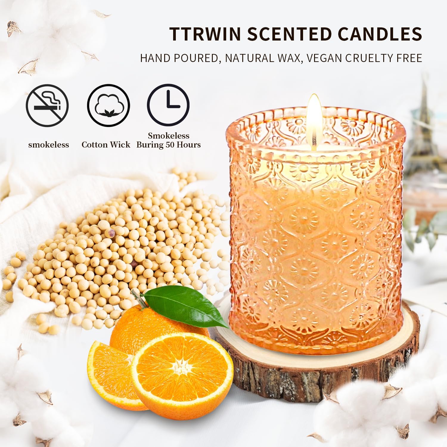 Bougie parfumée pour la détente, ambiance chaleureuse et apaisante – Image 3