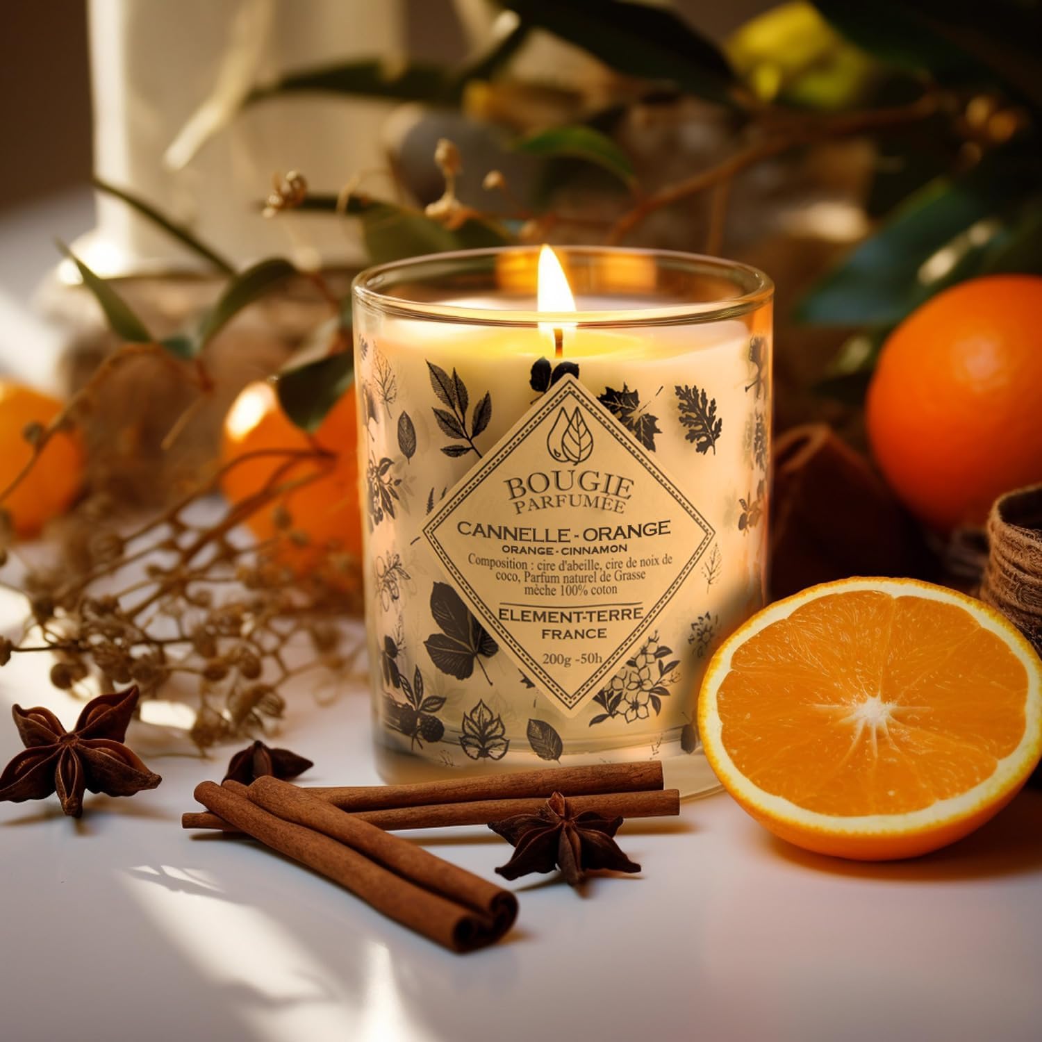 Bougie parfumée pour la décoration intérieure, créant une ambiance chaleureuse et apaisante – Image 4