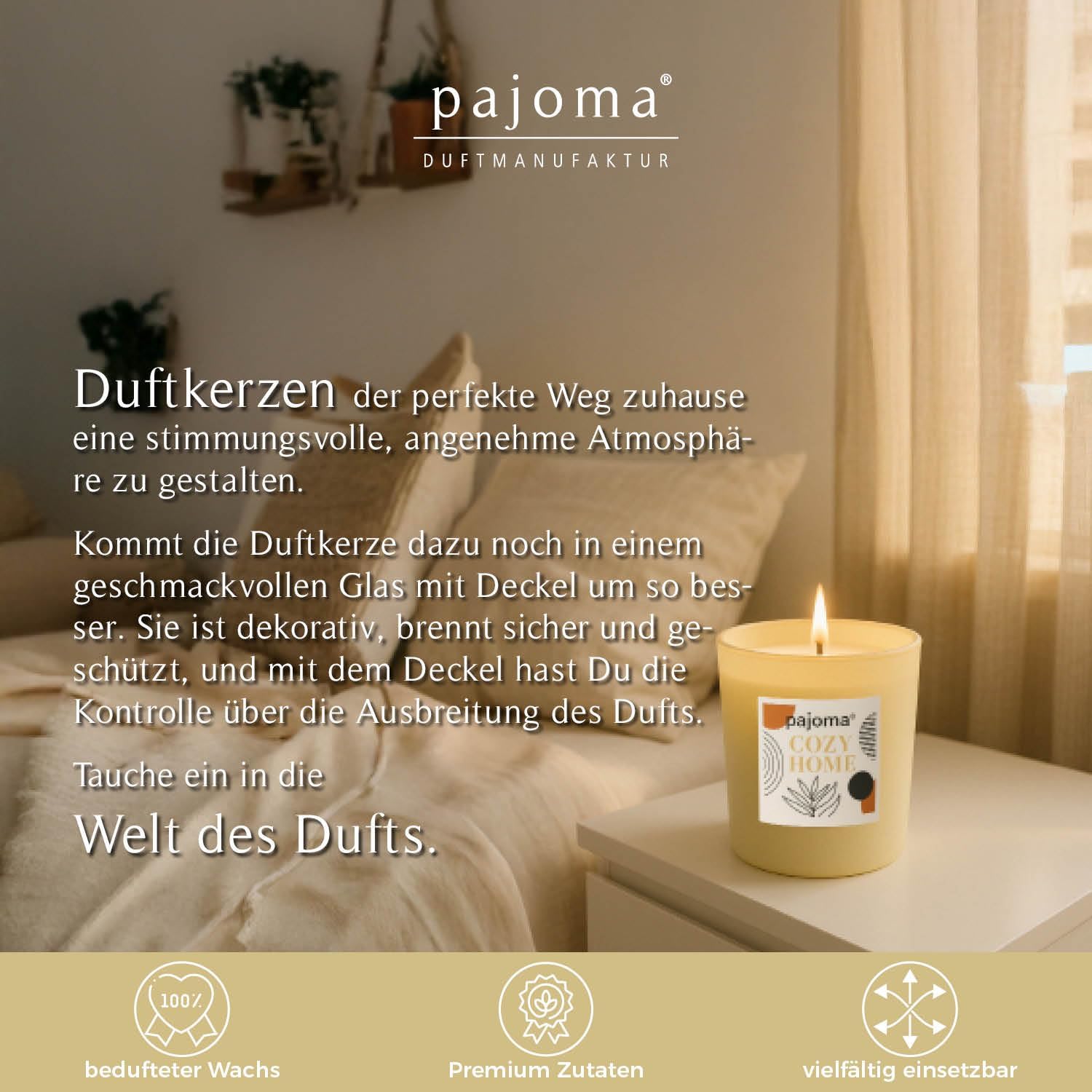 Bougie parfumée pour une décoration élégante, créant une ambiance chaleureuse – Image 2