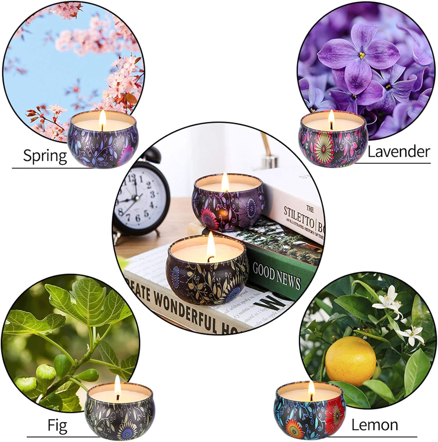 Bougie parfumée pour une décoration apaisante, créant une ambiance chaleureuse – Image 2