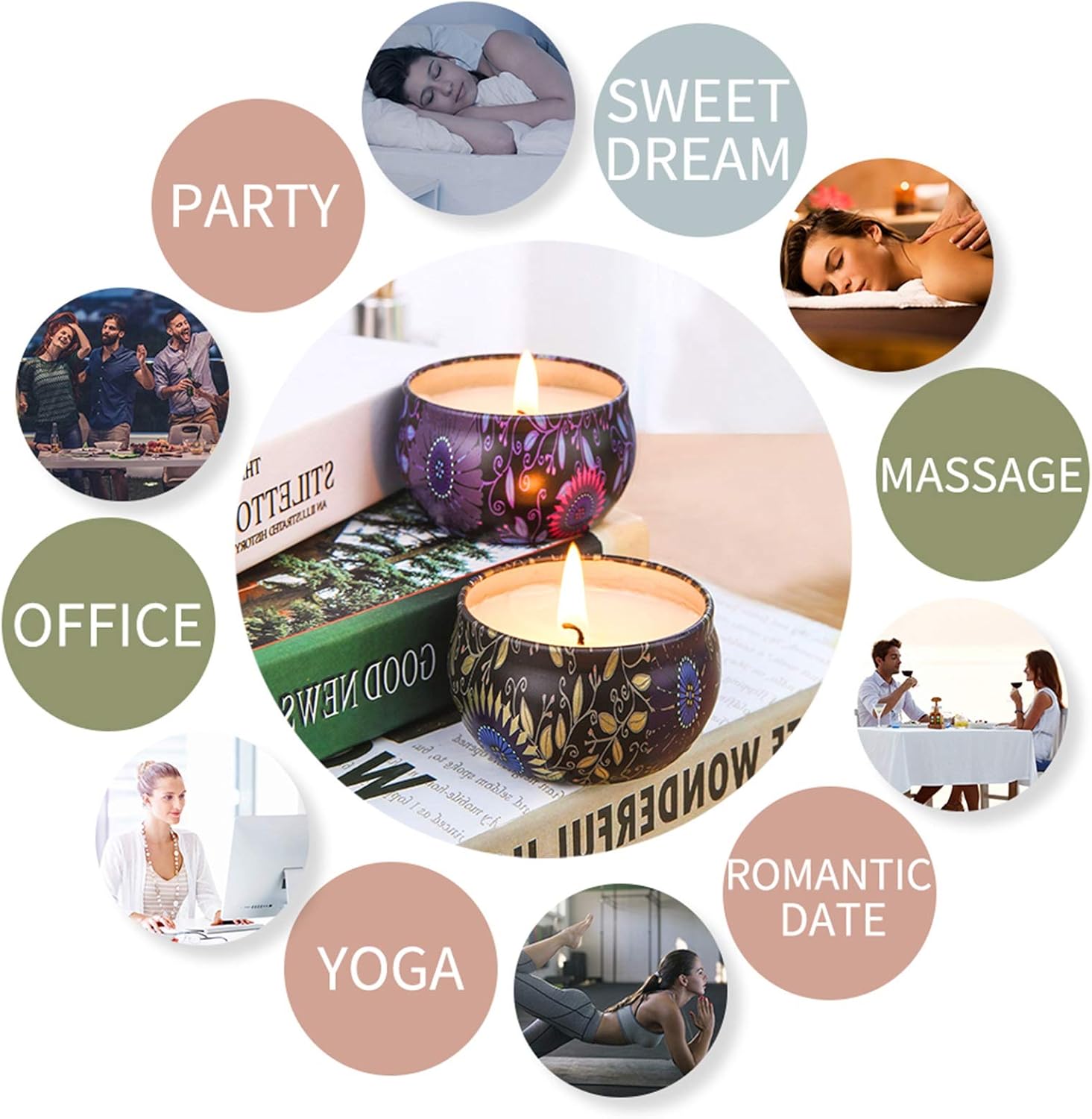 Bougie parfumée pour une décoration apaisante, créant une ambiance chaleureuse – Image 6