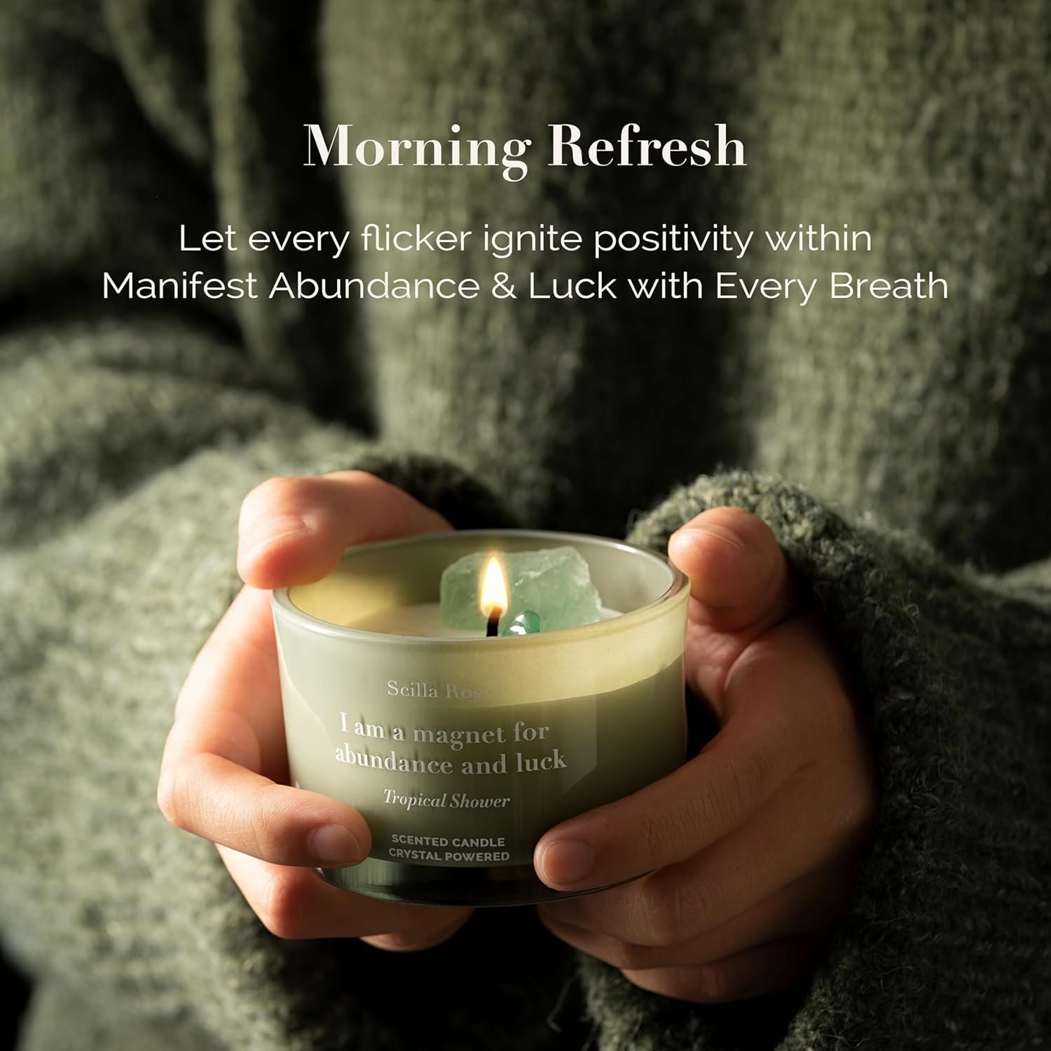 Bougie parfumée pour la détente, créant une ambiance chaleureuse et apaisante – Image 4