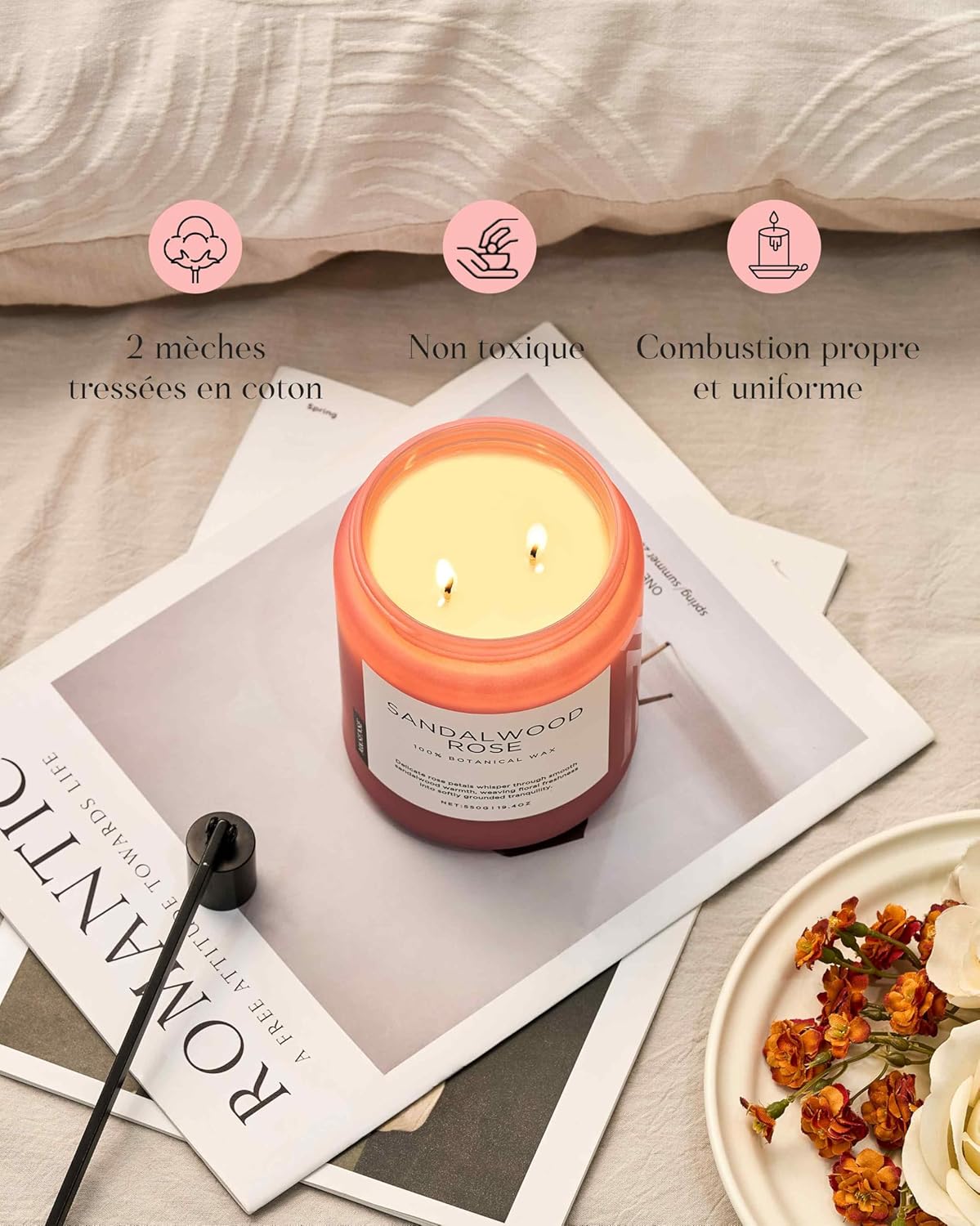 Bougie parfumée pour la détente - ambiance chaleureuse et apaisante – Image 5