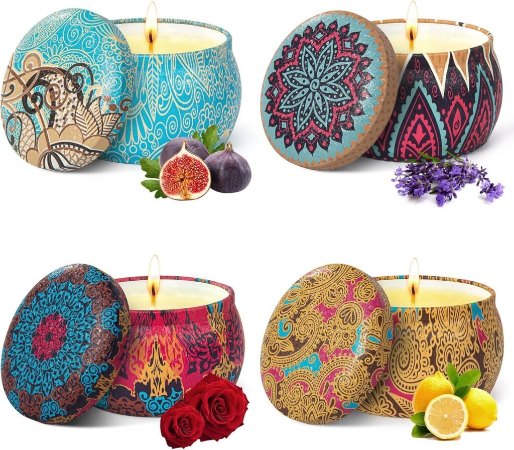 Bougie parfumée pour une décoration cosy, créant une ambiance chaleureuse
