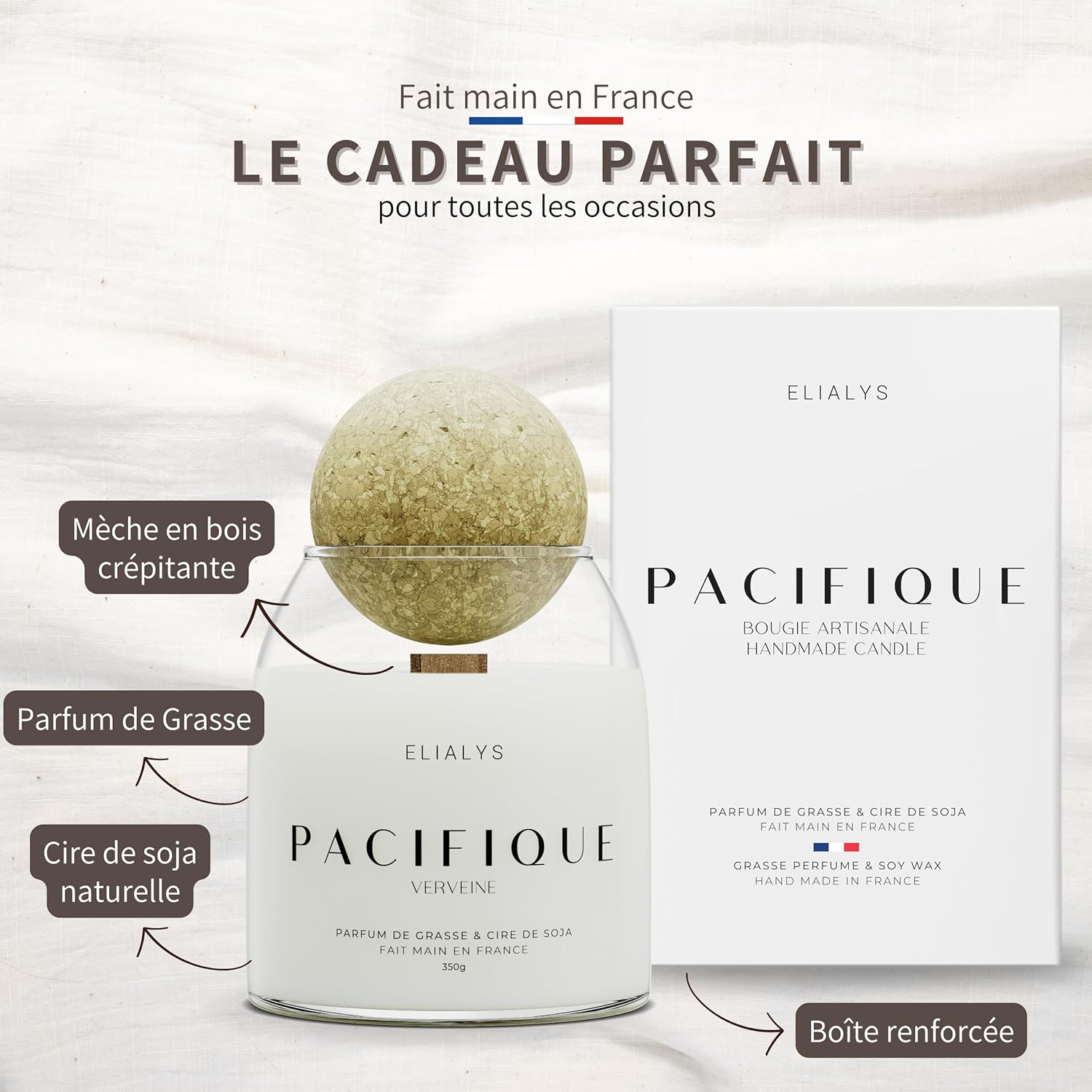 Bougie parfumée pour une décoration apaisante, créant une ambiance chaleureuse – Image 2