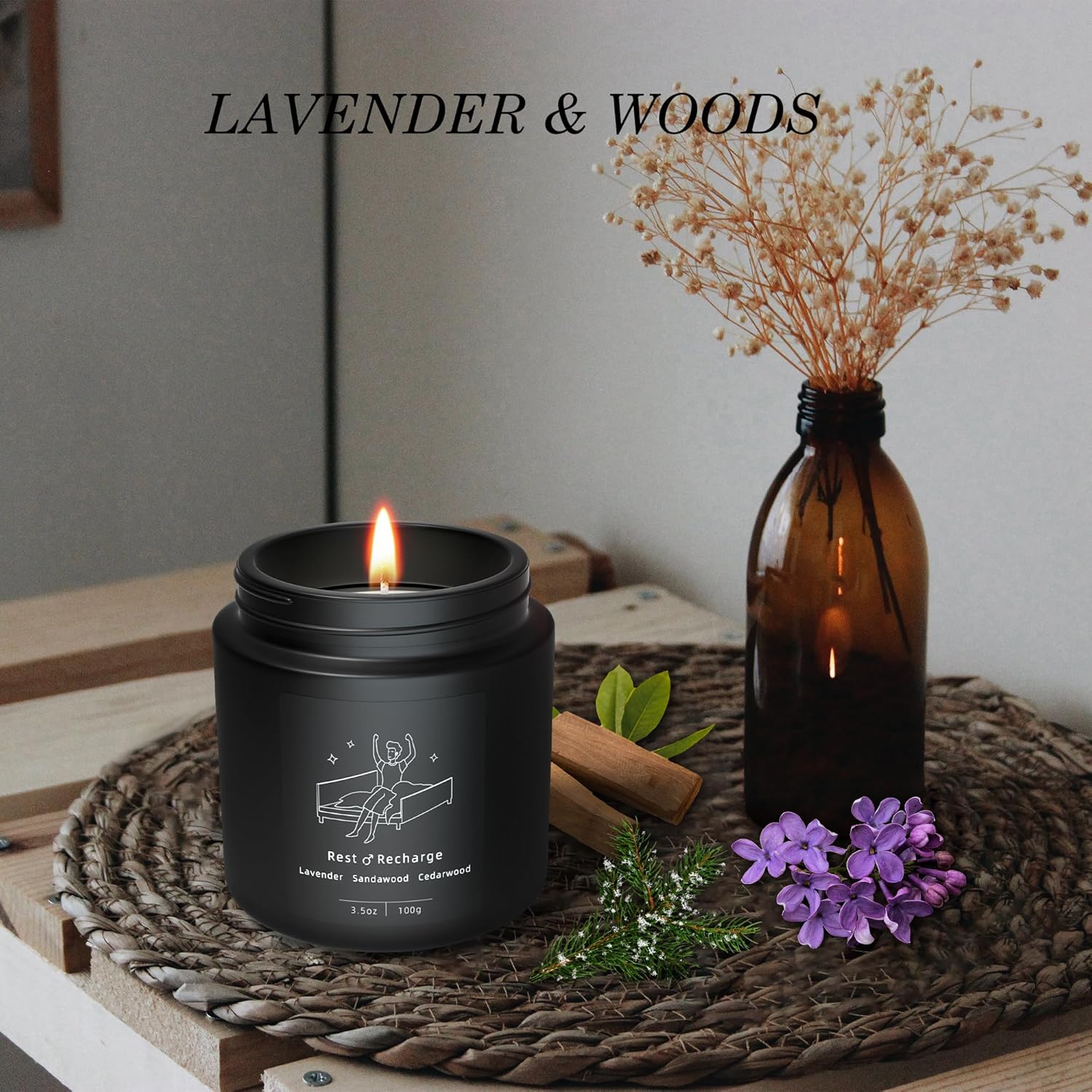 Bougie parfumée pour une décoration élégante, créant une ambiance chaleureuse – Image 3