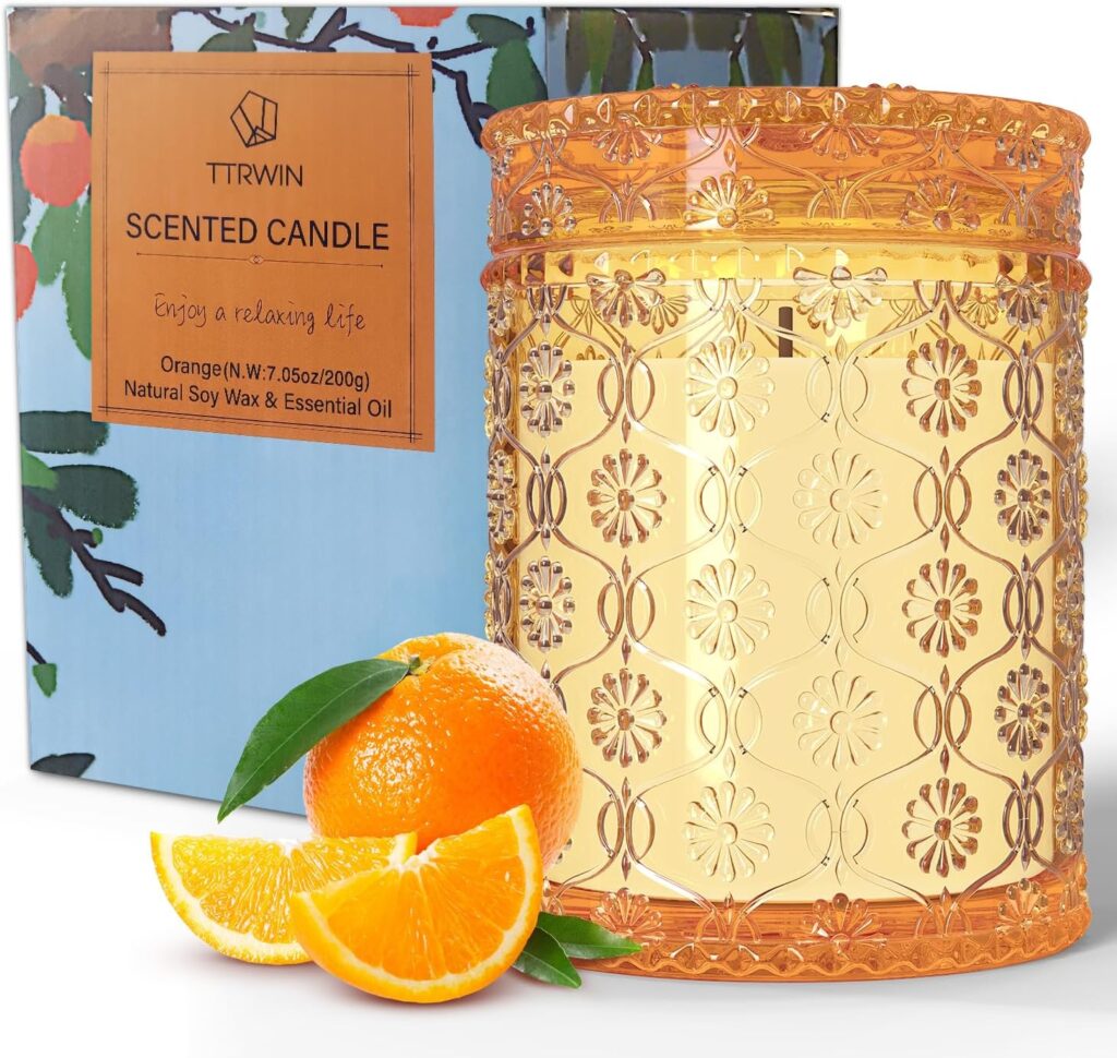 Bougie parfumée pour la détente, ambiance chaleureuse et apaisante