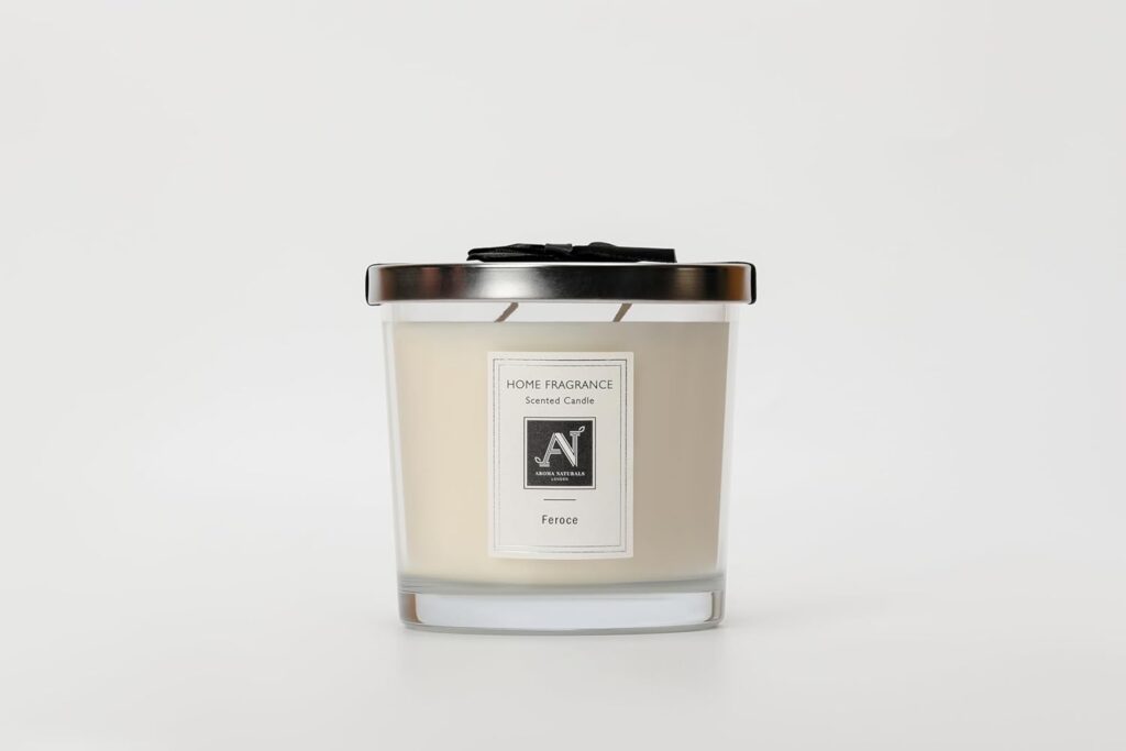 Bougie parfumée pour une décoration élégante, créant une ambiance chaleureuse