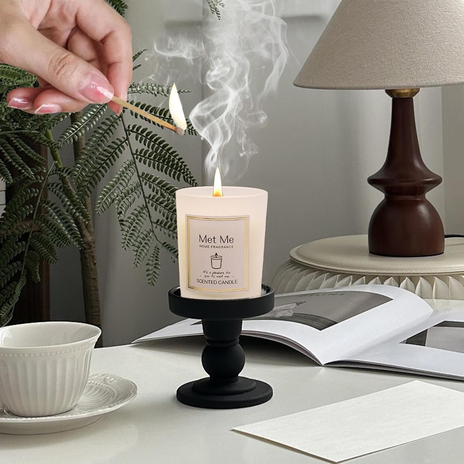 Bougie parfumée pour une décoration élégante, créant une ambiance chaleureuse et relaxante – Image 2