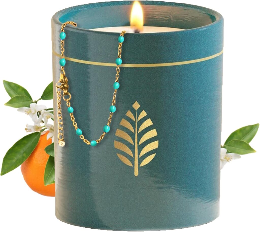 Bougie parfumée pour une décoration élégante, créant une ambiance chaleureuse