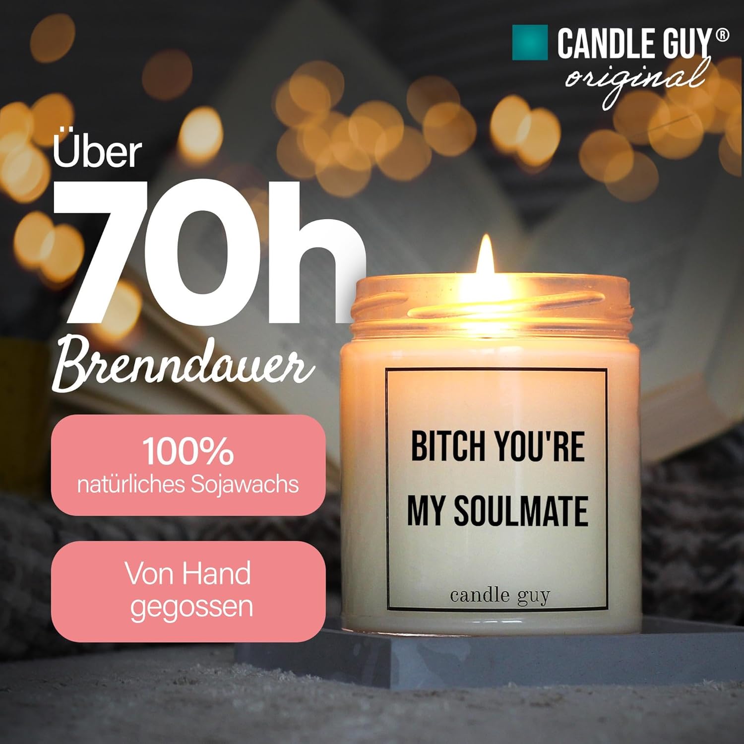 Bougie parfumée pour la décoration intérieure, ambiance chaleureuse et apaisante – Image 3