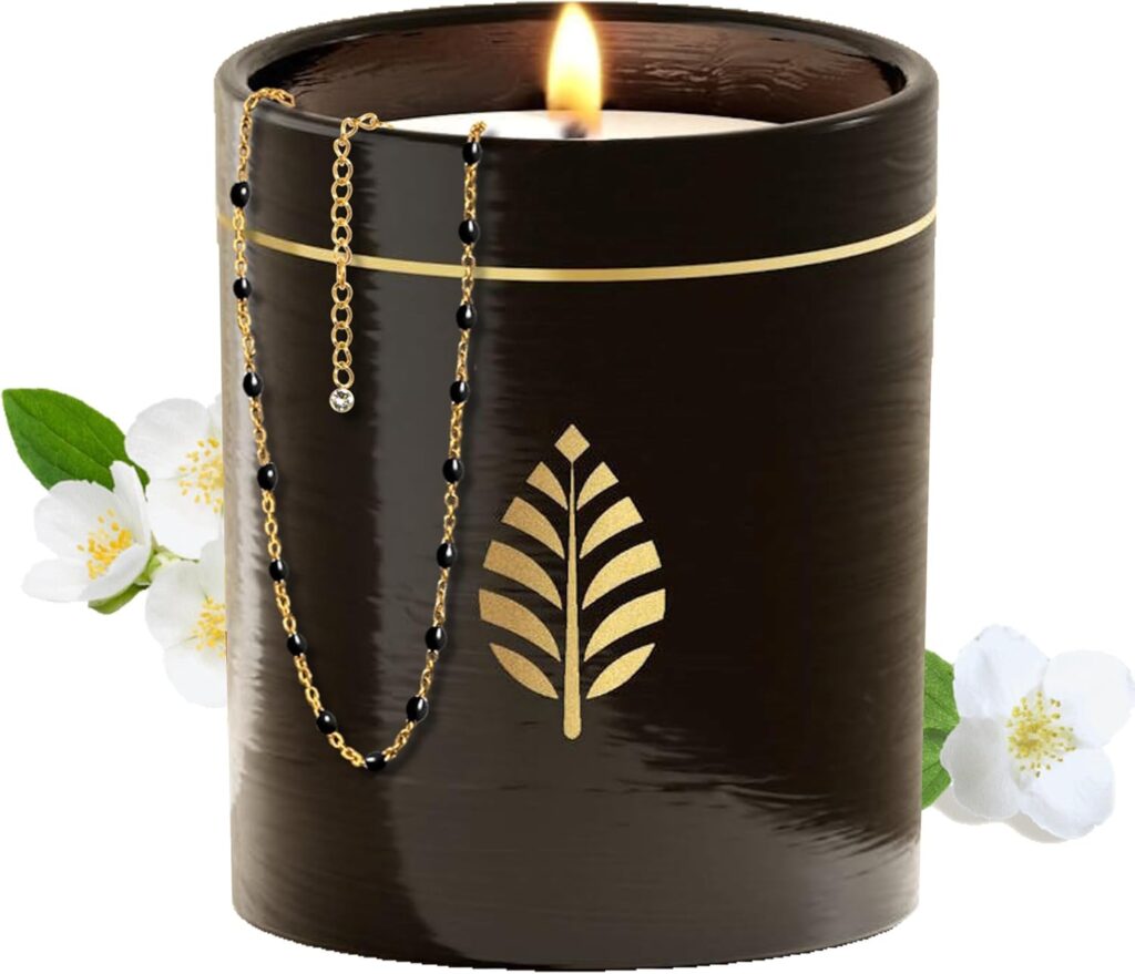 Bougie parfumée pour une décoration élégante, créant une ambiance chaleureuse